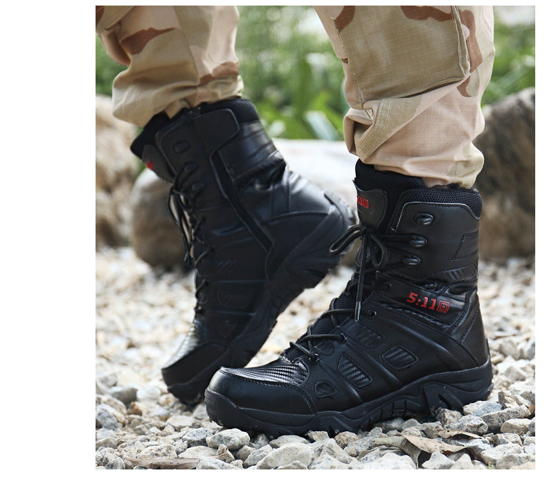 Militärische Kampfstiefel mit hohem Schaft, Sicherheitsschuhe mit seitlichem Reißverschluss | 067