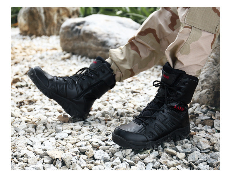 Militärische Kampfstiefel mit hohem Schaft, Sicherheitsschuhe mit seitlichem Reißverschluss | 067