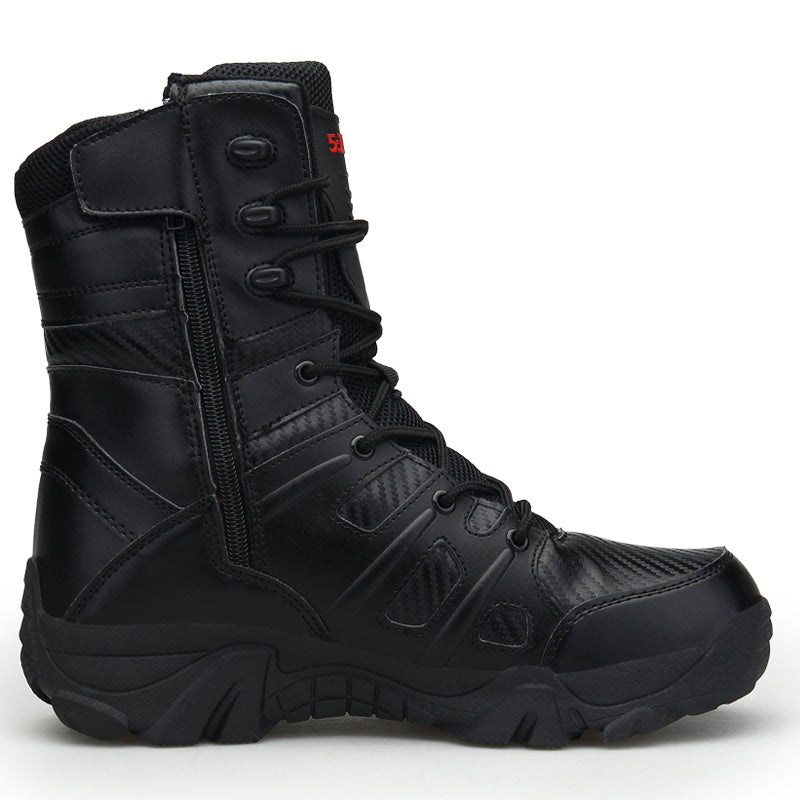 Militärische Kampfstiefel mit hohem Schaft, Sicherheitsschuhe mit seitlichem Reißverschluss | 067