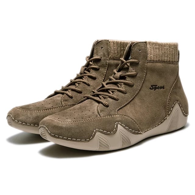 Herren Handgenähte Casual Schnürstiefeletten Fahrschuhe-20303
