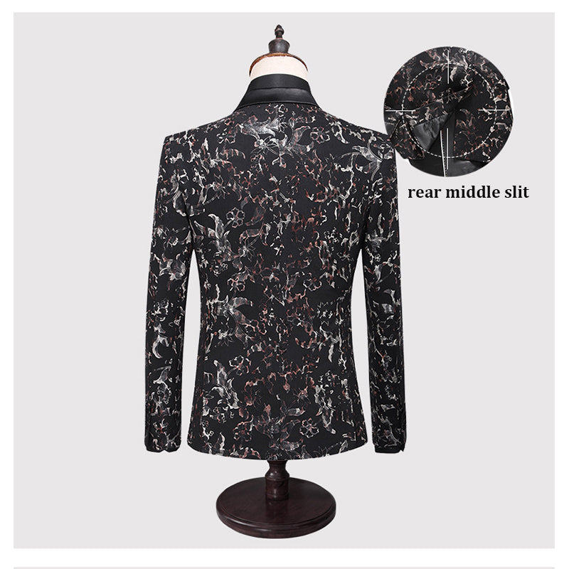 Herren Zweiteiliger Slim Fit Businessanzug mit Muster, tailliert, eleganter Smoking für Trauzeugen | C317-TZ107