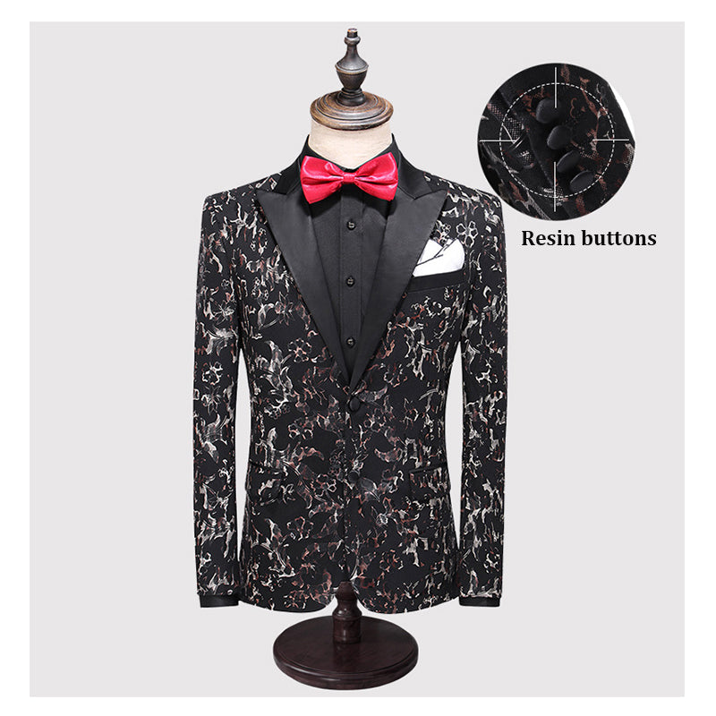 Herren Zweiteiliger Slim Fit Businessanzug mit Muster, tailliert, eleganter Smoking für Trauzeugen | C317-TZ107