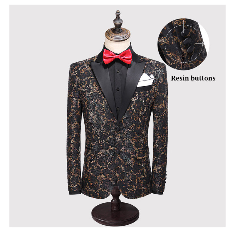 Herren Zweiteiliger Slim Fit Businessanzug mit Muster, tailliert, eleganter Smoking für Trauzeugen | C317-TZ107