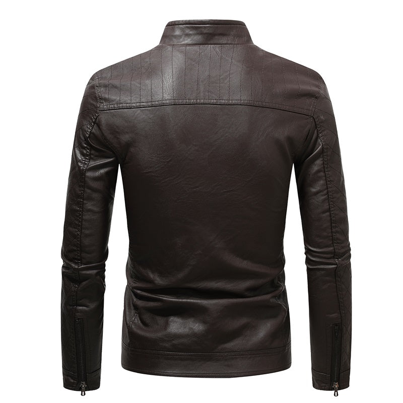 Herren Soft PU Lederjacke Slim Fit Stilvoller Mantel Blazer | JK87
