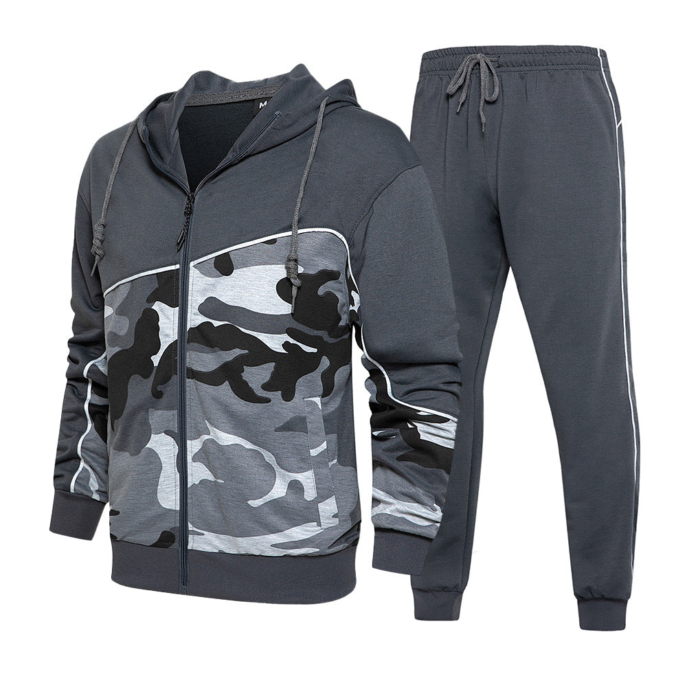 Herren Premium Camouflage Quick Fit Kapuzen-Trainingsanzug | TZ93