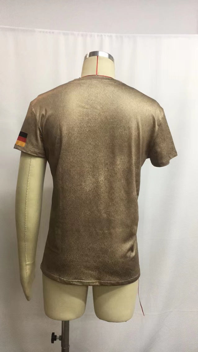 Herren Outdoor Vintage Deutsche Flagge Adler Print T-Shirt | G0DF