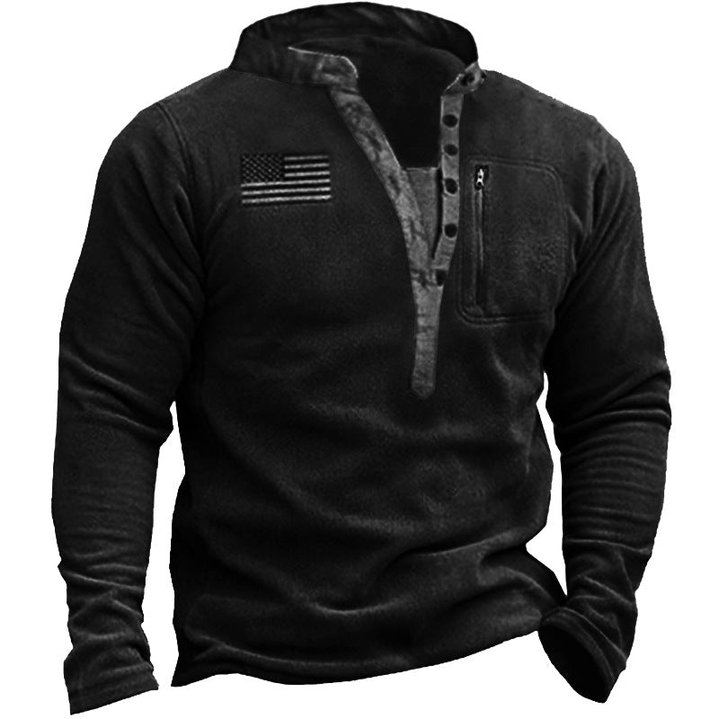 Herren Casual Button Langarm Henley T-Shirts Taktische Militär Armee Shirts | YLC1