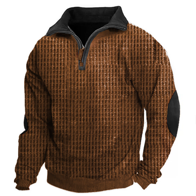 Herren Outdoor Waffelstoff Henley Half Zip Tactical Sweatshirt | O333