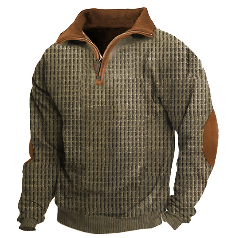 Herren Outdoor Waffelstoff Henley Half Zip Tactical Sweatshirt | O333