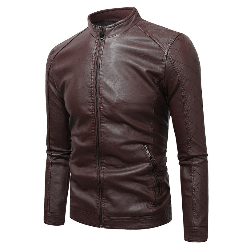 Herren Soft PU Lederjacke Slim Fit Stilvoller Mantel Blazer | JK87