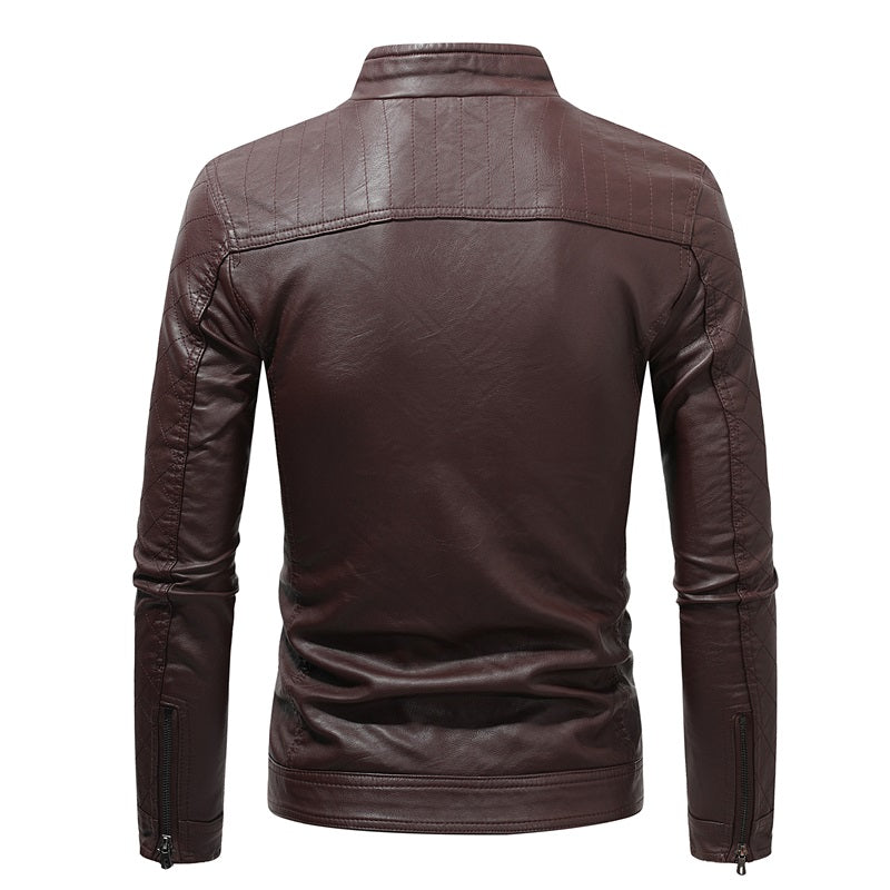 Herren Soft PU Lederjacke Slim Fit Stilvoller Mantel Blazer | JK87