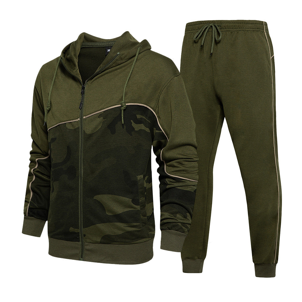 Herren Premium Camouflage Quick Fit Kapuzen-Trainingsanzug | TZ93