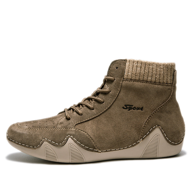 Herren Handgenähte Casual Schnürstiefeletten Fahrschuhe-20303