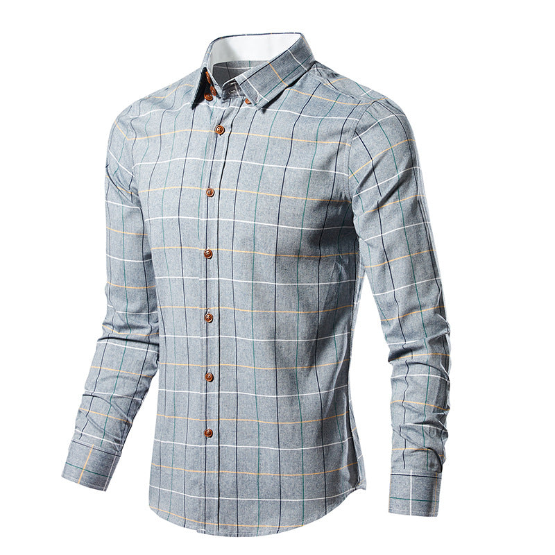 Slim-Fit Langarmhemd aus kariertem Twill für Herren