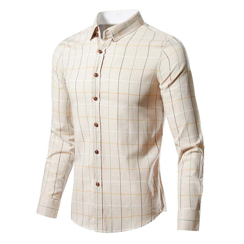 Slim-Fit Langarmhemd aus kariertem Twill für Herren