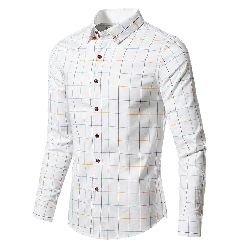 Slim-Fit Langarmhemd aus kariertem Twill für Herren
