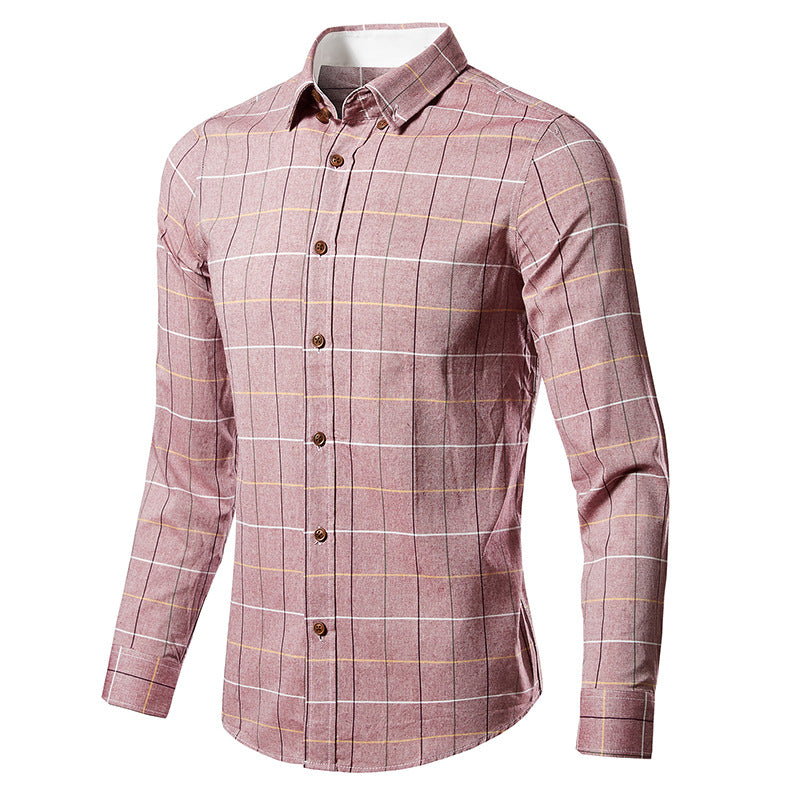 Slim-Fit Langarmhemd aus kariertem Twill für Herren