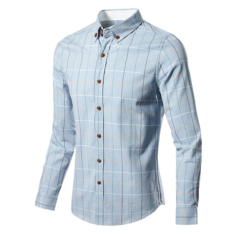 Slim-Fit Langarmhemd aus kariertem Twill für Herren