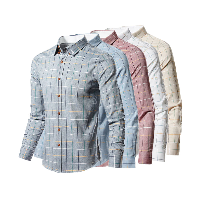 Slim-Fit Langarmhemd aus kariertem Twill für Herren