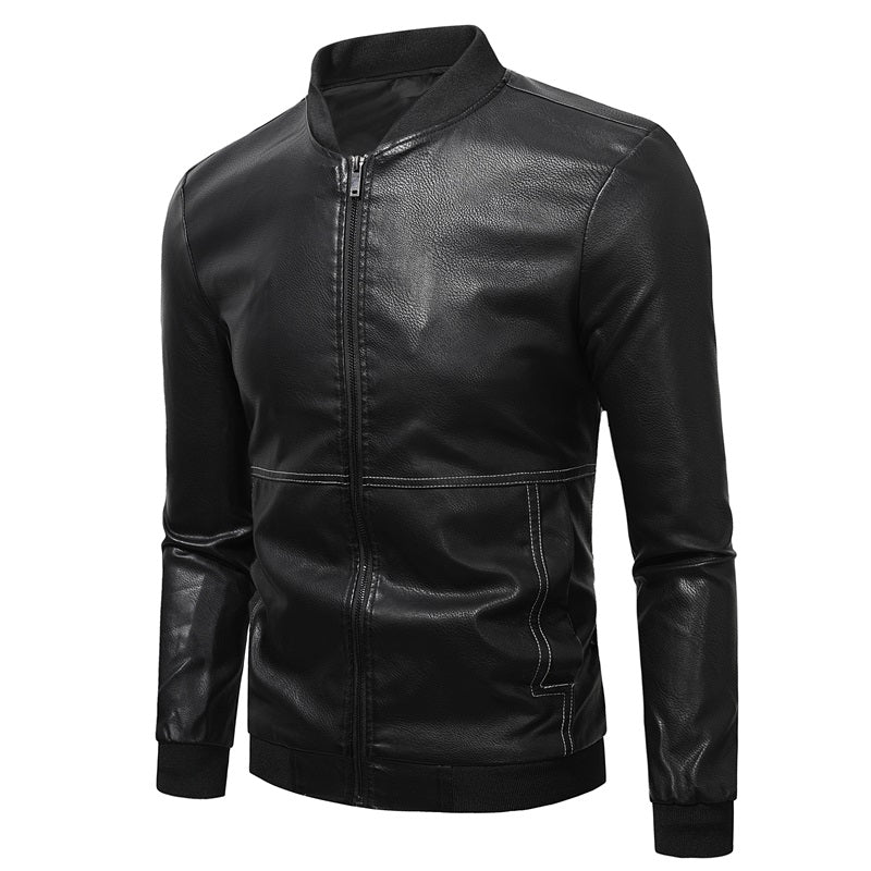 Herren Premium PU Lederjacken Slim Fit Einfarbig | JK90