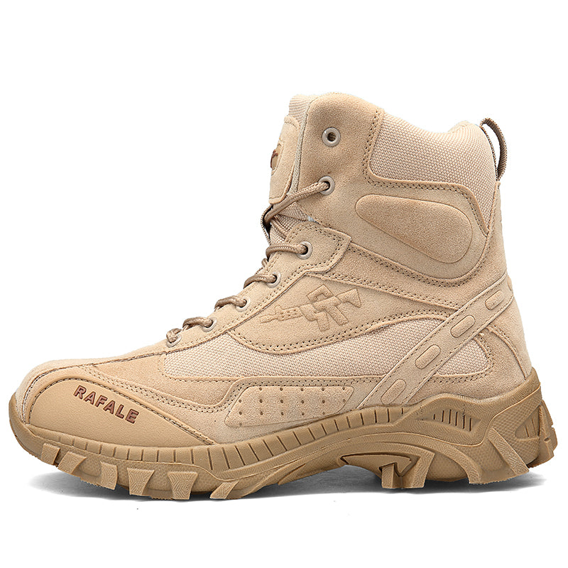 Militärstiefel für Erwachsene mit seitlichem Reißverschluss, Schwarz & Wüstenbraun, robuste Armeeschuhe | 523