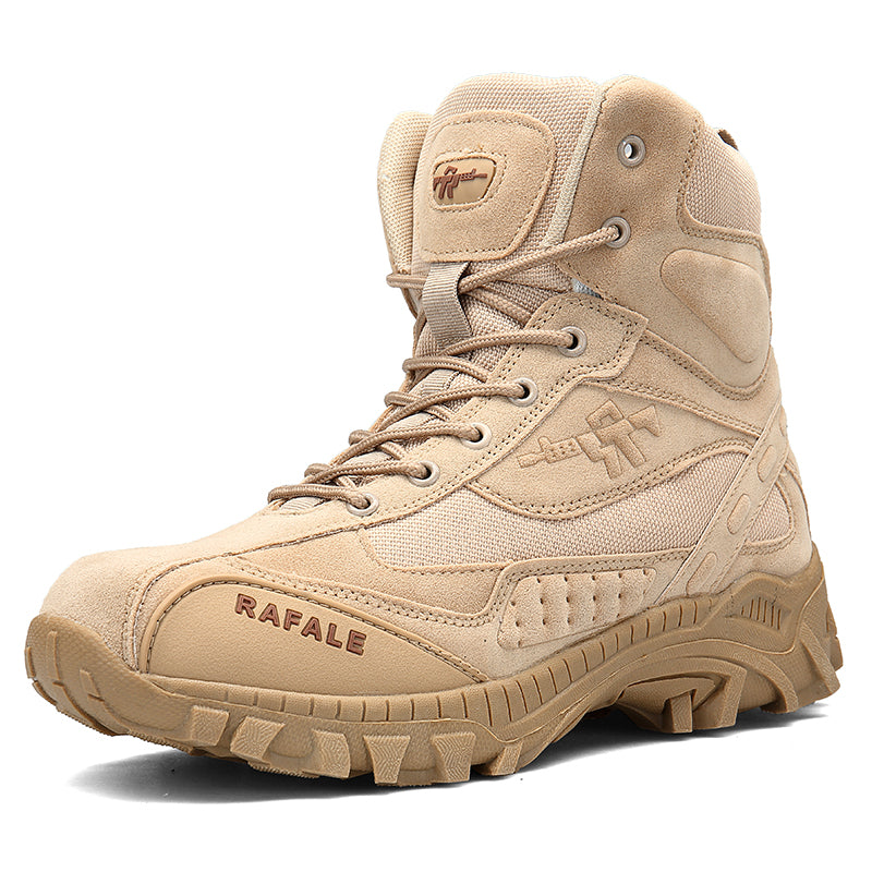 Militärstiefel für Erwachsene mit seitlichem Reißverschluss, Schwarz & Wüstenbraun, robuste Armeeschuhe | 523