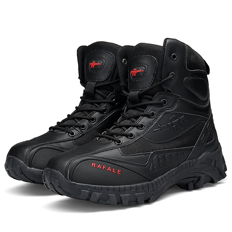 Militärstiefel für Erwachsene mit seitlichem Reißverschluss, Schwarz & Wüstenbraun, robuste Armeeschuhe | 523