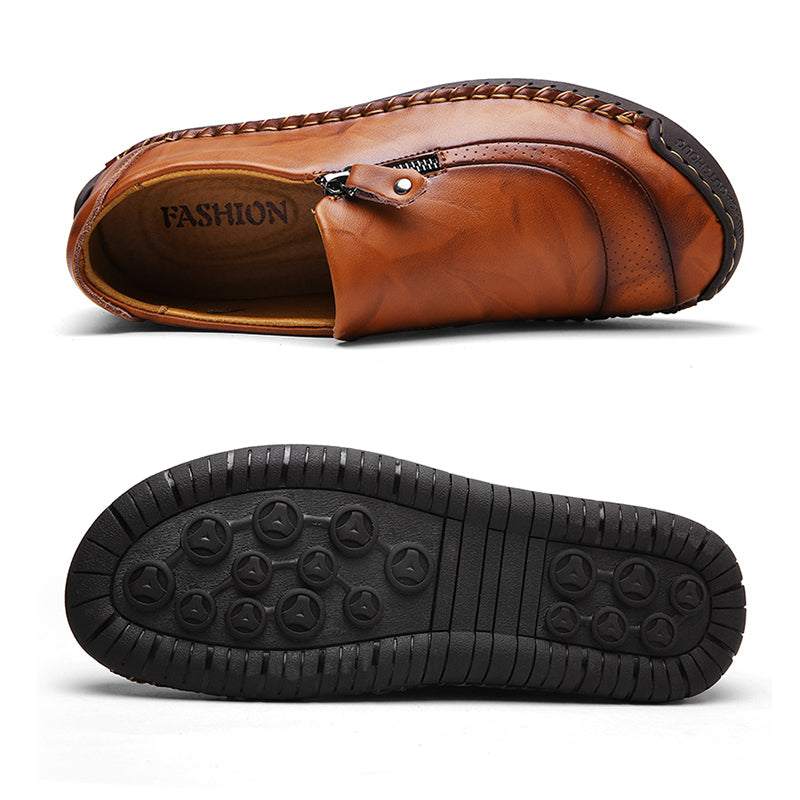 Herren Freizeitschuhe zum Fahren mit Reißverschluss, Slipper -5709