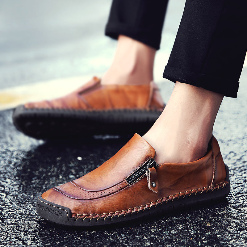 Herren Freizeitschuhe zum Fahren mit Reißverschluss, Slipper -5709