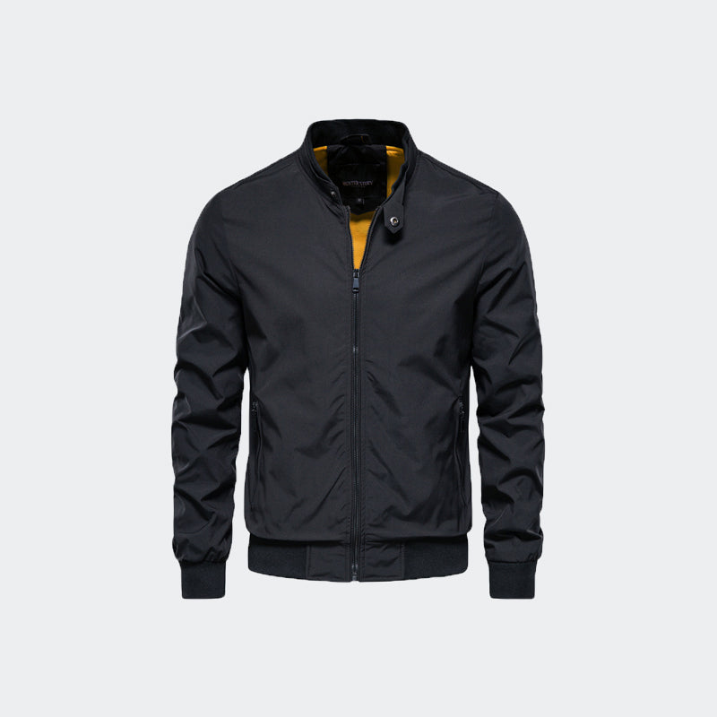 Herren Stehkragen Reißverschluss Windbreaker Jacke Casual-8836