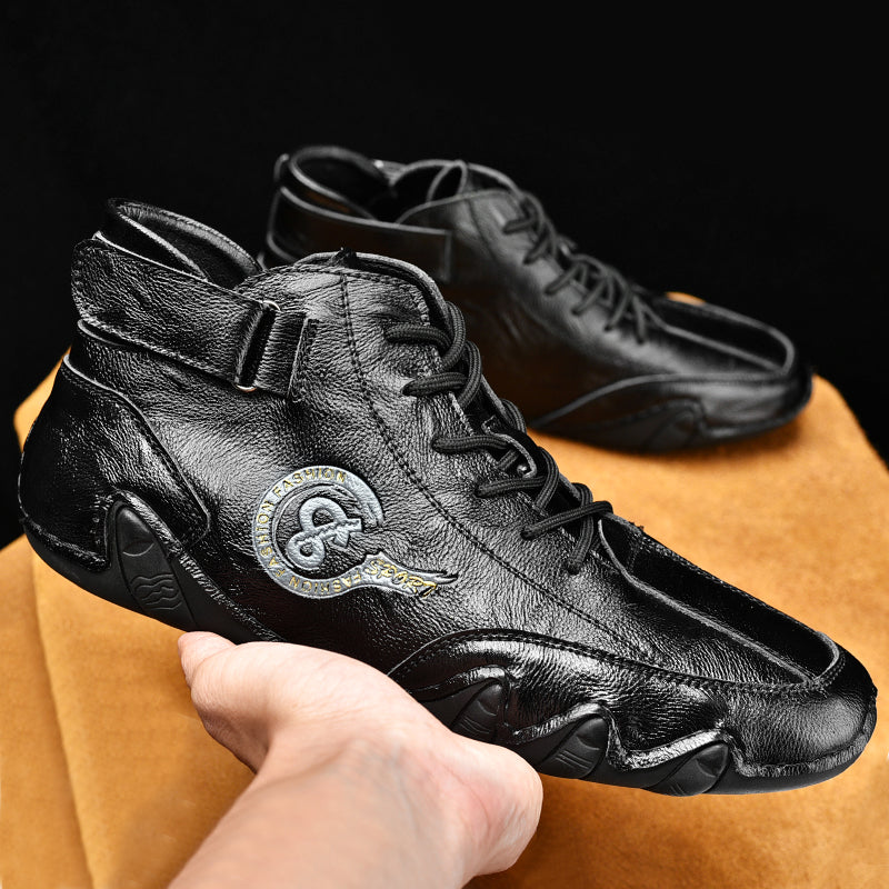 Herren-Stiefeletten mit handgenähter Schnürung und verstellbarem Schnallenriemen - 88820