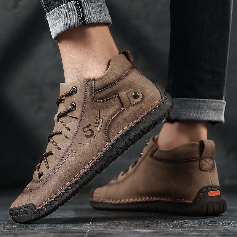 Handgenähte Herren-Stiefeletten zum Schnüren und Gehen | 9926