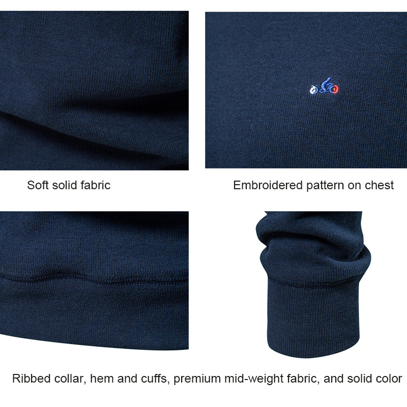 Einfarbiges Herren-Sport-Sweatshirt mit Rundhalsausschnitt, gestrickt-9C002