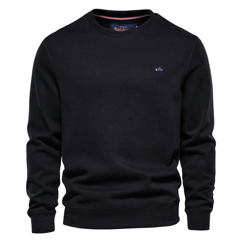 Einfarbiges Herren-Sport-Sweatshirt mit Rundhalsausschnitt, gestrickt-9C002
