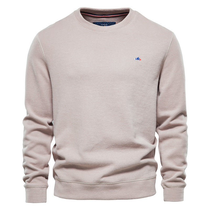 Einfarbiges Herren-Sport-Sweatshirt mit Rundhalsausschnitt, gestrickt-9C002