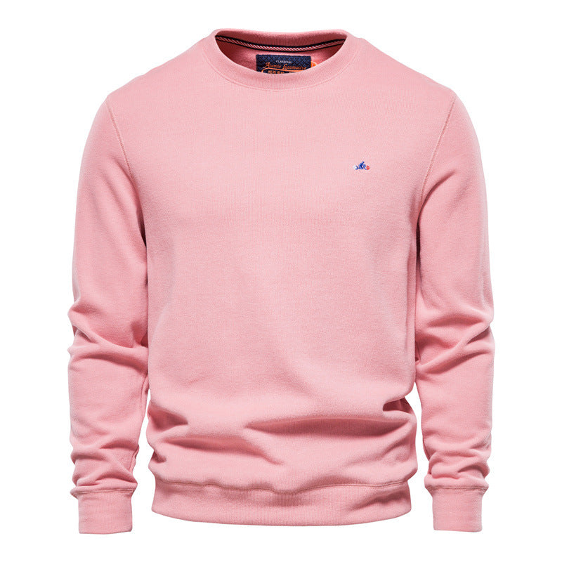 Einfarbiges Herren-Sport-Sweatshirt mit Rundhalsausschnitt, gestrickt-9C002