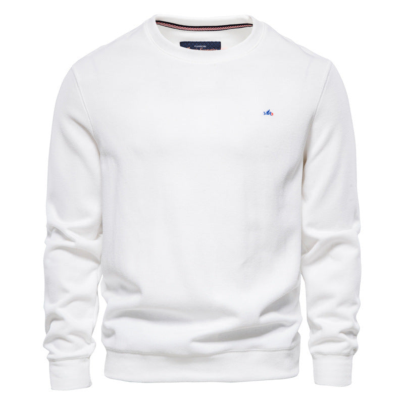 Einfarbiges Herren-Sport-Sweatshirt mit Rundhalsausschnitt, gestrickt-9C002