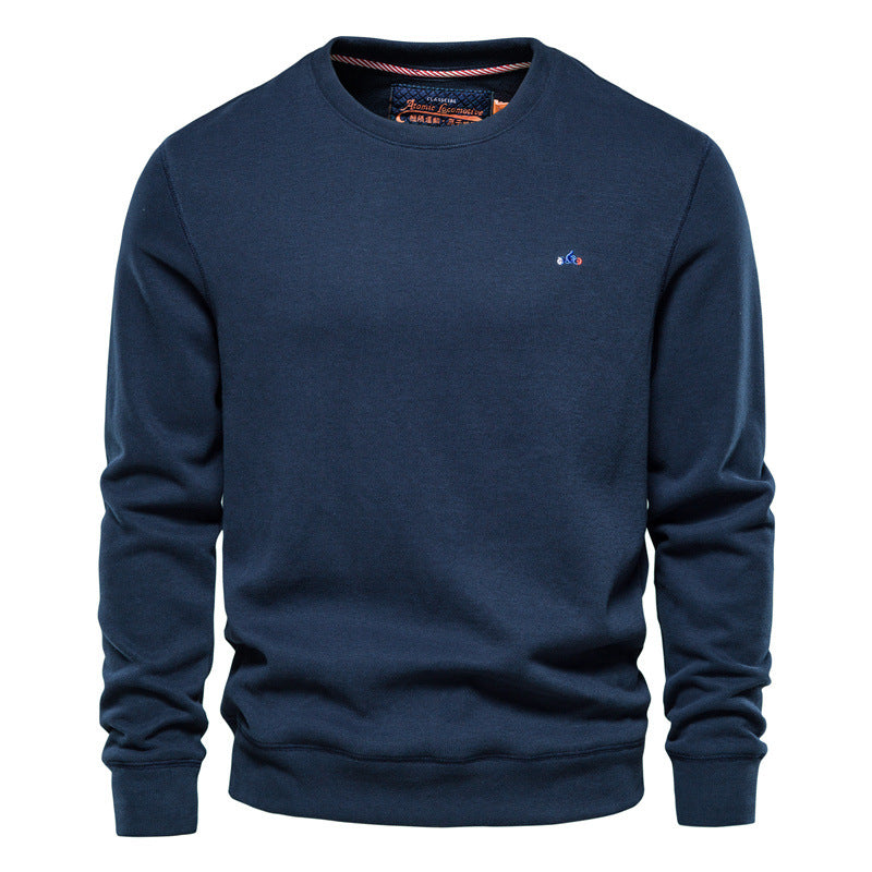 Einfarbiges Herren-Sport-Sweatshirt mit Rundhalsausschnitt, gestrickt-9C002