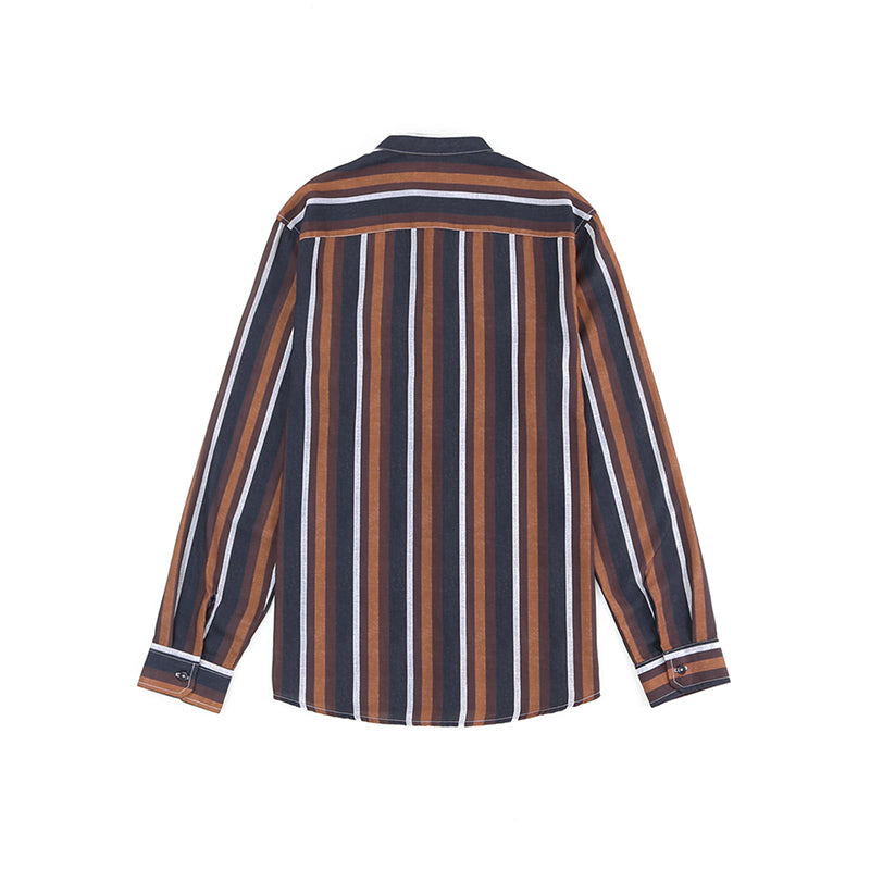 Lässige Langarm-Button-Down-Hemden für Herren mit Streifen | MC255371