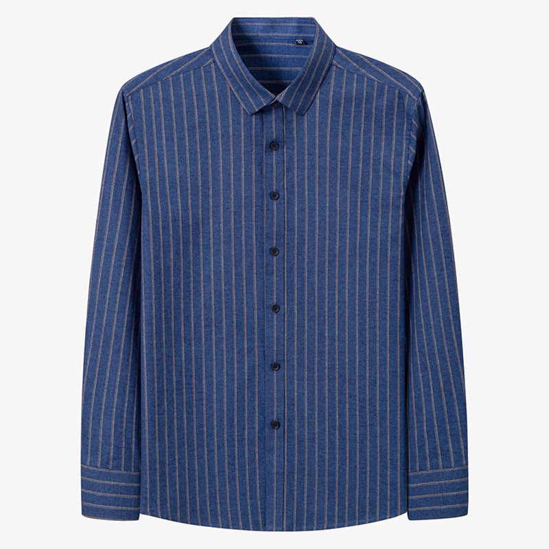 Herren Button-Down-Hemden Langarm Gestreifte Oberteile Regular-Fit Hemd | C2060-75