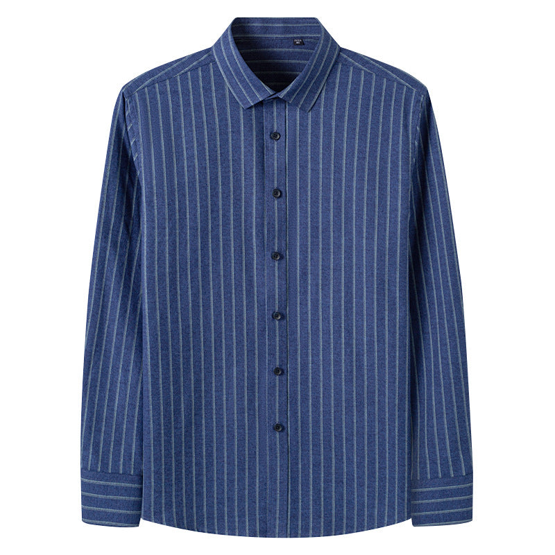 Herren Button-Down-Hemden Langarm Gestreifte Oberteile Regular-Fit Hemd | C2060-75