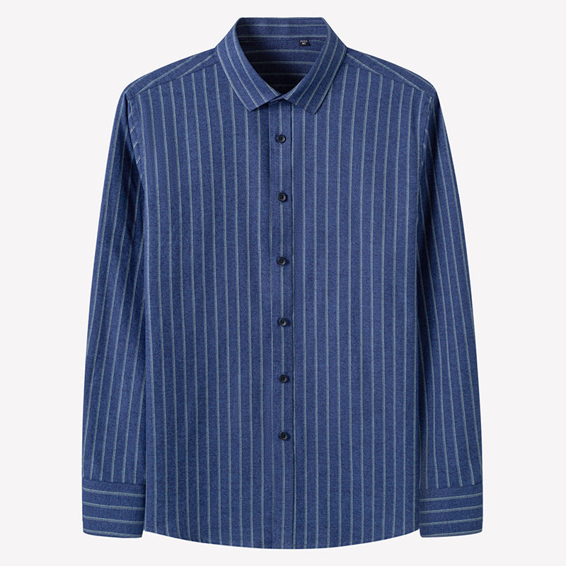 Herren Button-Down-Hemden Langarm Gestreifte Oberteile Regular-Fit Hemd | C2060-75