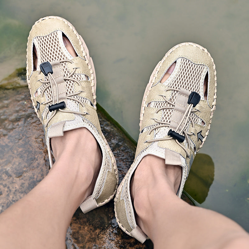 Handgefertigte bequeme Sommer-Strandschuhe für Herren | 20977