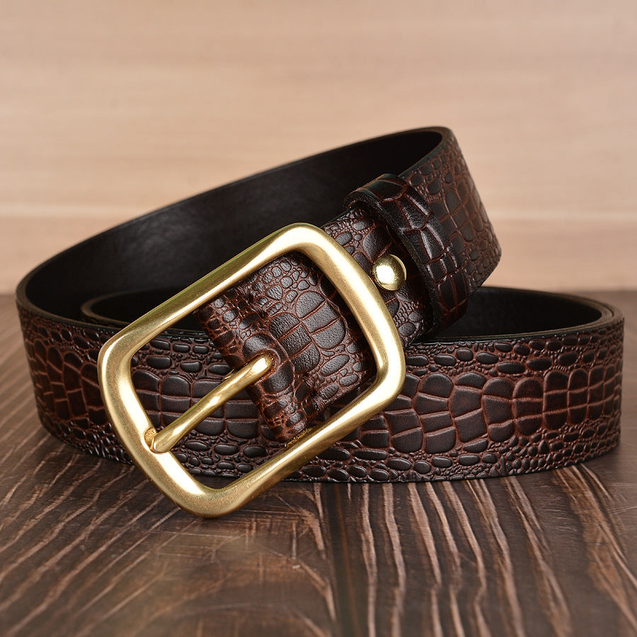 Echter Vollnarbenleder-Mock-Print 38mm Harness-Gurtriemen | TCZK06