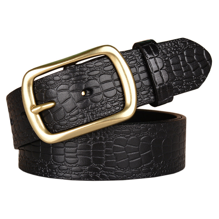 Echter Vollnarbenleder-Mock-Print 38mm Harness-Gurtriemen | TCZK06
