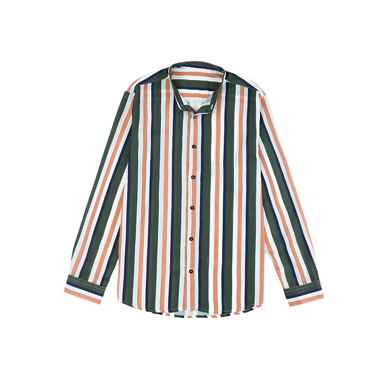 Lässige Langarm-Button-Down-Hemden für Herren mit Streifen | MC255371