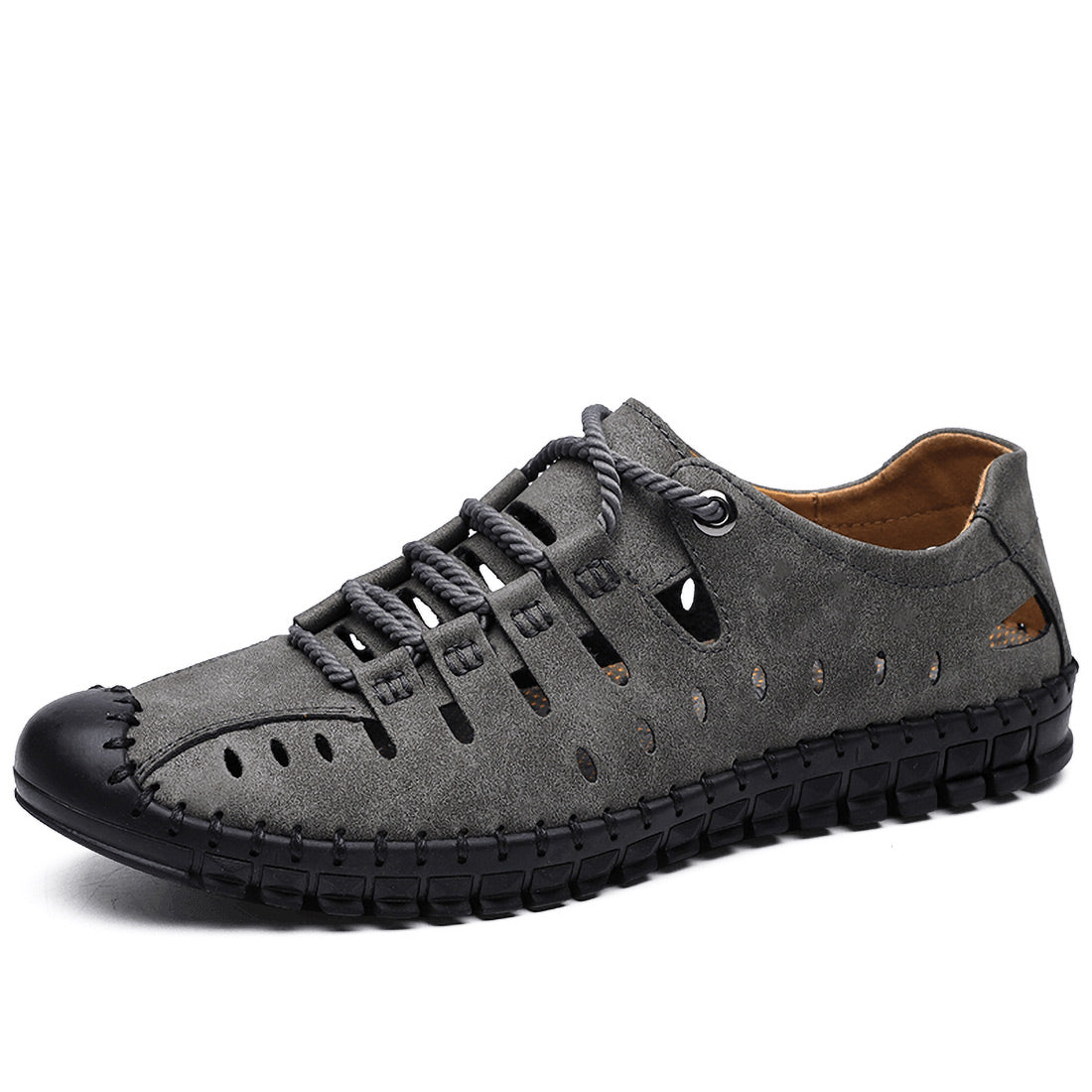 Handgefertigte, atmungsaktive Sommerschuhe aus Leder für Herren | 8808