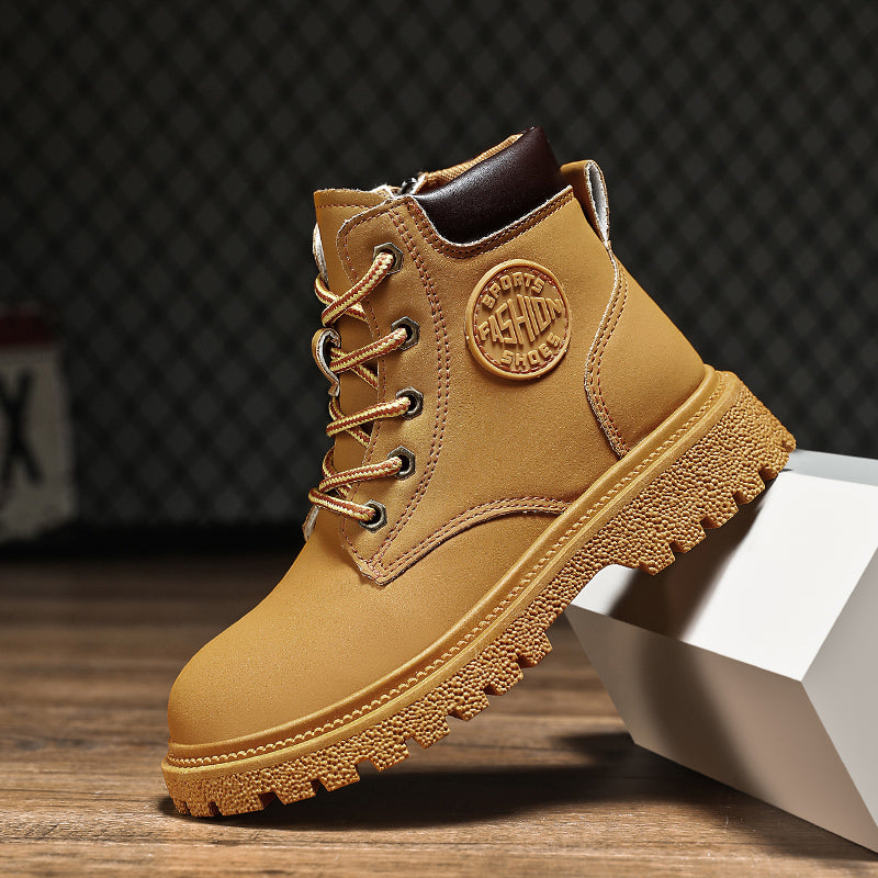 Klassische, wasserdichte, bequeme Arbeitsstiefel für Kinder zum Schnüren (Kleinkind/Kleinkind/Großkind) | A05