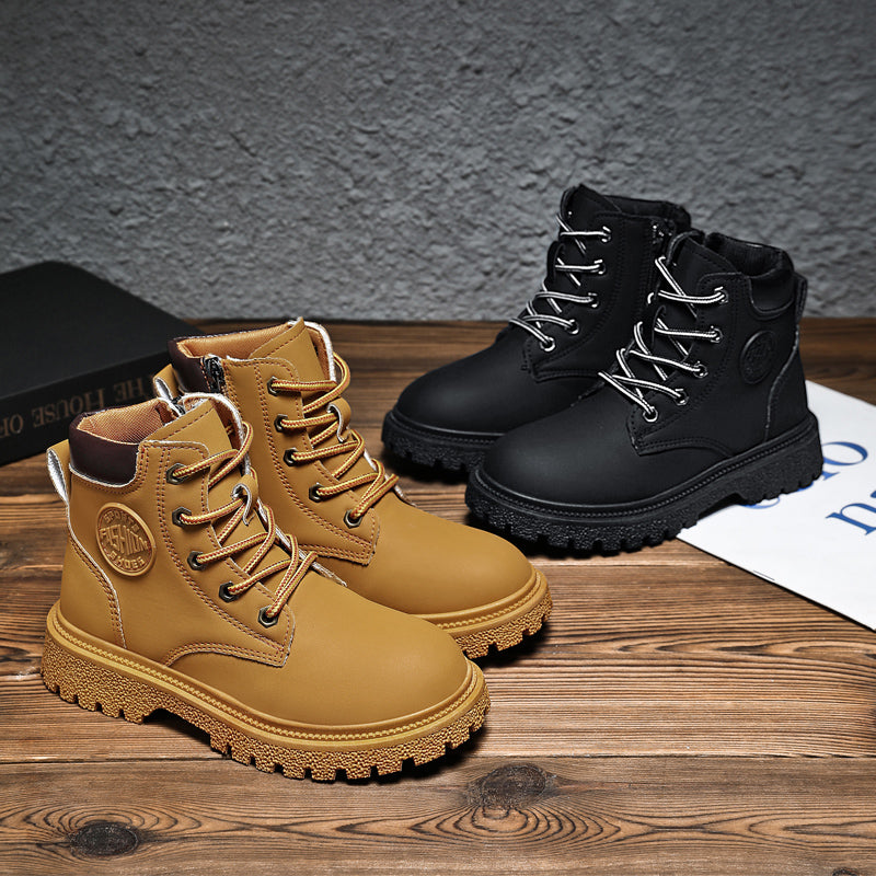 Klassische, wasserdichte, bequeme Arbeitsstiefel für Kinder zum Schnüren (Kleinkind/Kleinkind/Großkind) | A05