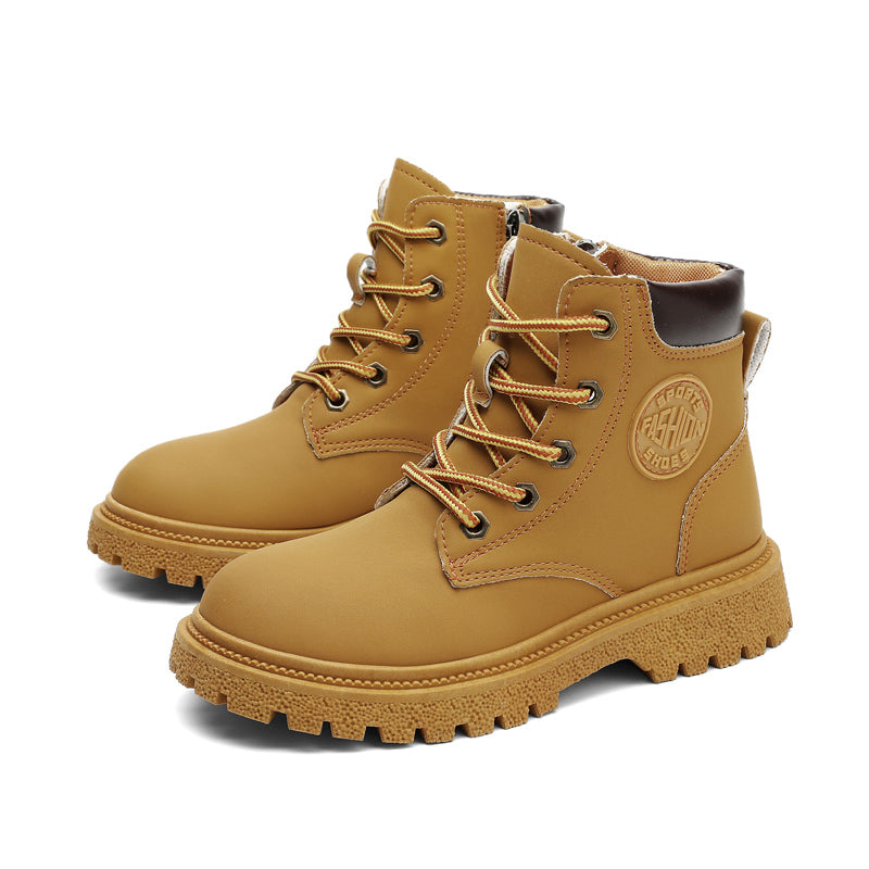 Klassische, wasserdichte, bequeme Arbeitsstiefel für Kinder zum Schnüren (Kleinkind/Kleinkind/Großkind) | A05